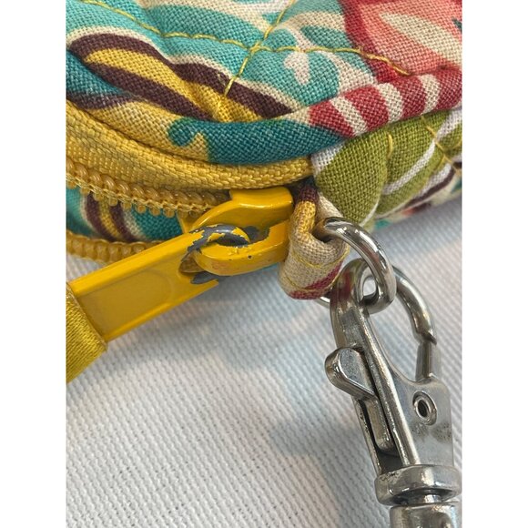 Vera Bradley Wristlet Wallet Small Floral Print Yellow Quilted Cotton Fabric - Picture 10 of 10
